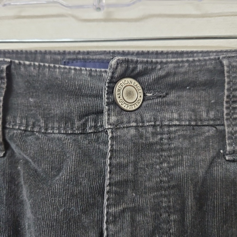 American Eagle Corduroy Low Rise Micro Mini Skirt Retro Y2K Size 8 Gray Festival - Picture 2 of 9